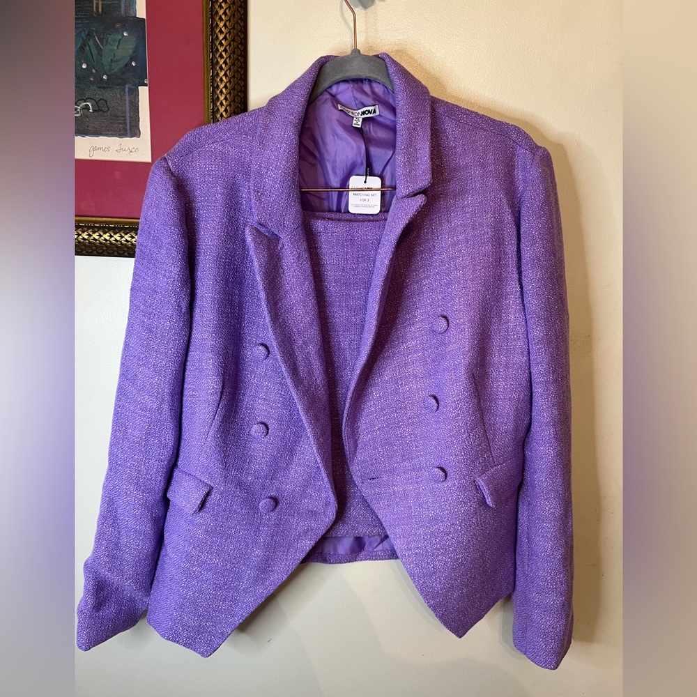 Purple Skirt Suit Set